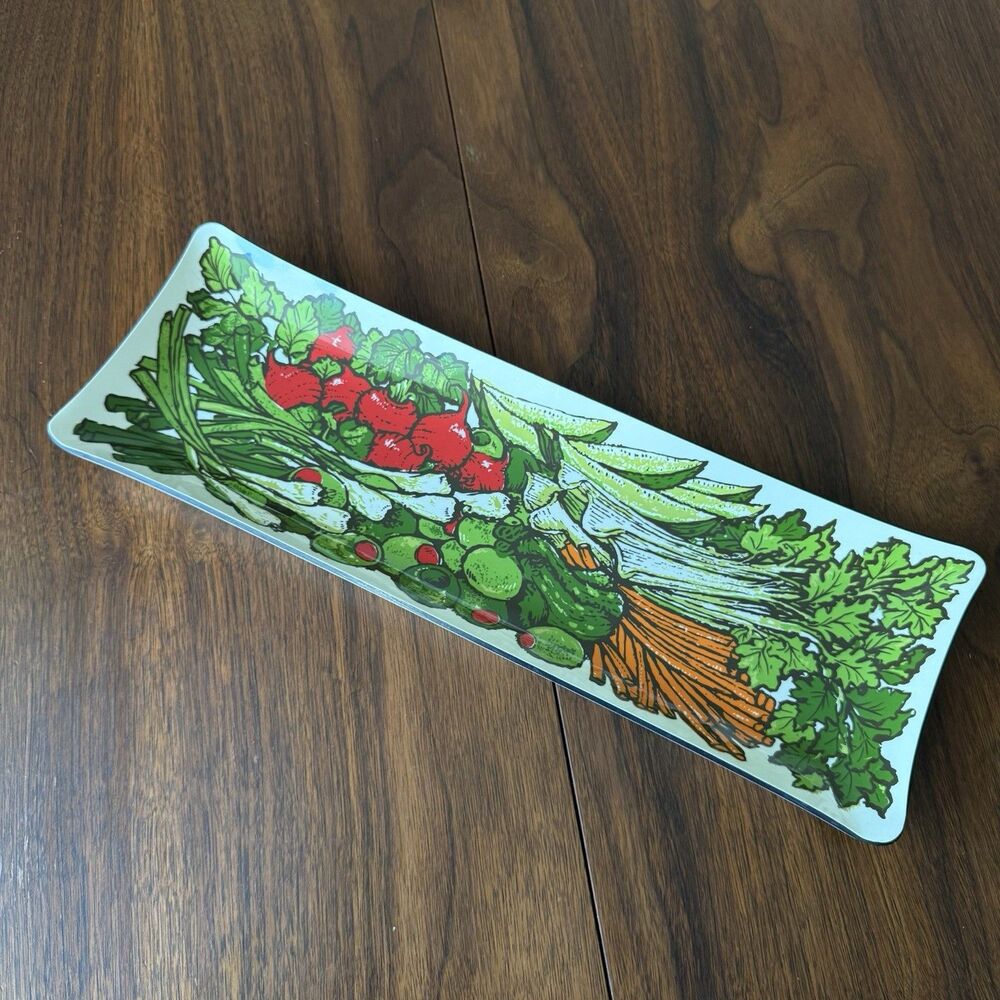 Vintage Stotter MCM Vegetable Celery Serving Tray 15" x  5" Retro Melamine